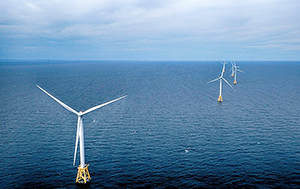 Wind turbines off the southeast coast of Block Island