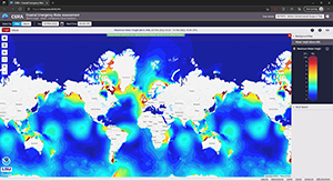 Image showing a screen capture of NOAA’s Global ESTOFS displayed on the Coastal Emergency Risks Assessment web mapping application.