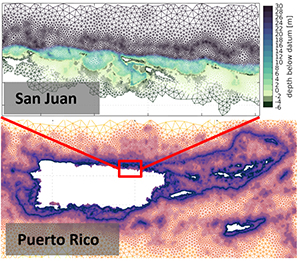 Screen capture showing the recently added floodplain for Puerto Rico and improved spatial resolution