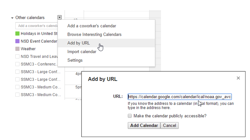how to add the gis calendar to your google calendar