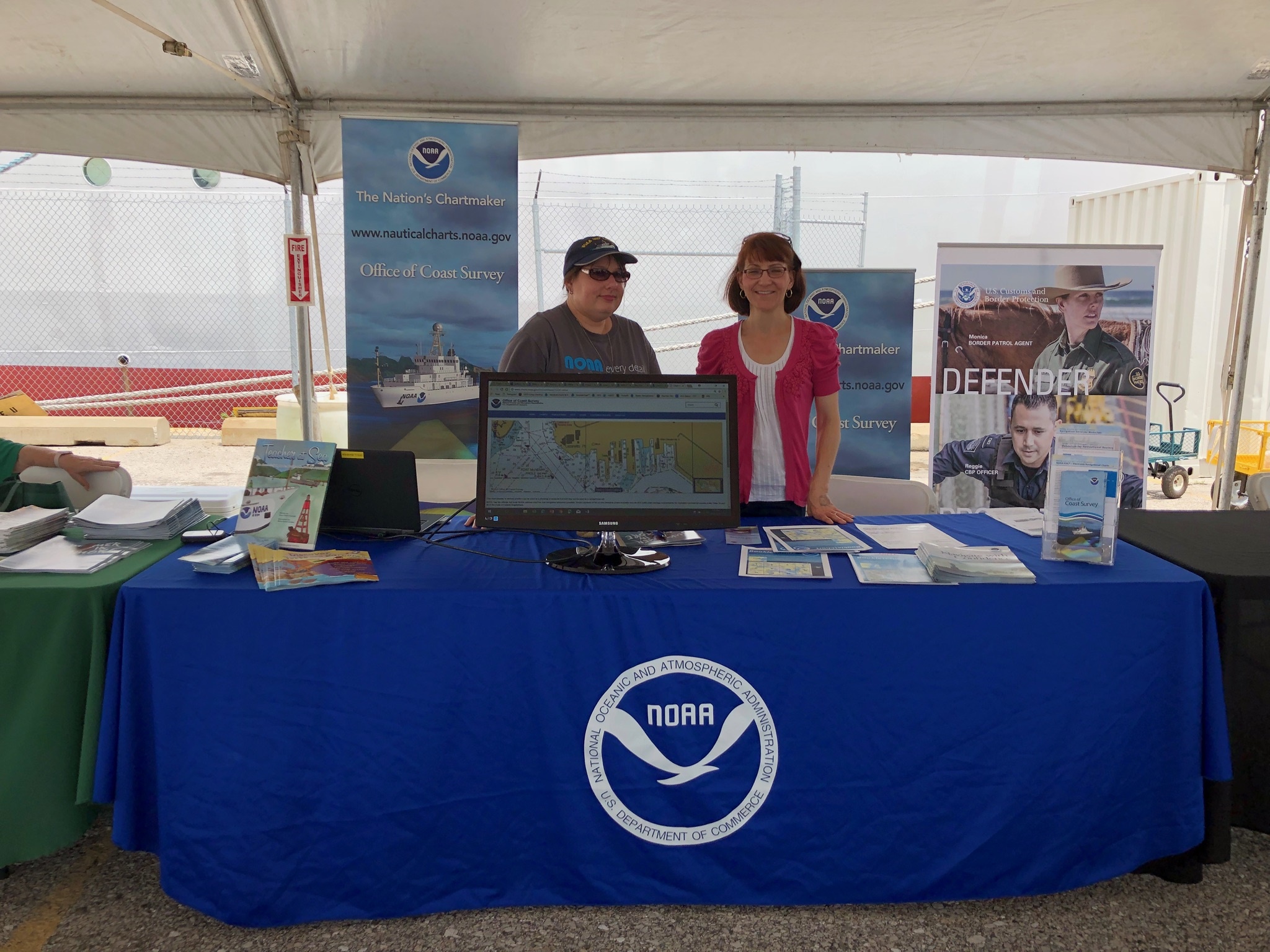 The NOAA Coast Survey booth at the Port of Baltimore National Maritime Day Expo.