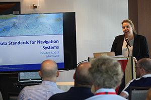 Julia Powell speaks at NOAA Navigational Industry Day 2018.