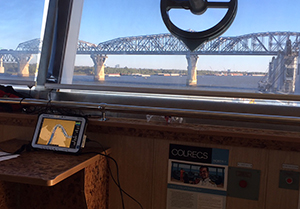The use of NOAA ENC® on the ship’s electronic navigation tablet provided real time positioning on the charts.