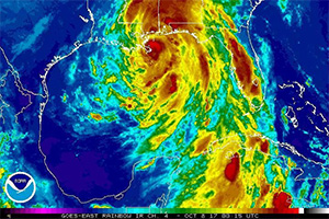 Hurricane Nate GOES Satellite image.