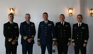 Commander Benjamin Evans, Captain Jeffery Good, Commander Daniel Rogers, Commander John Lomnicky, and Commander Michael Levine