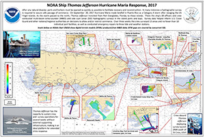 Poster of NOAA Ship Thomas Jefferson's response efforts following Hurricane Maria.