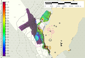 An image showing bathymetric data that was collected in Antarctica.