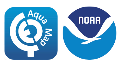 A graphic showing the AquaMap and NOAA logo adjacent