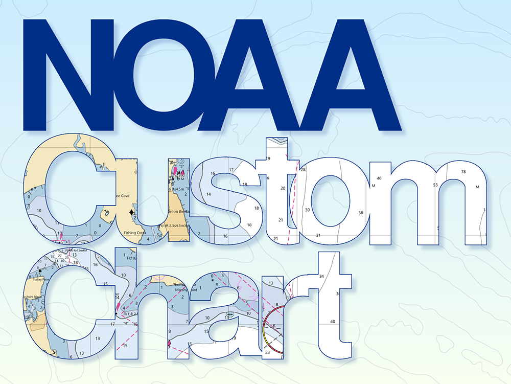 A decroative image using text that reads NOAA Custom Chart.