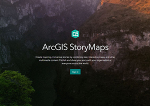 An image of the StoryMap webpage.