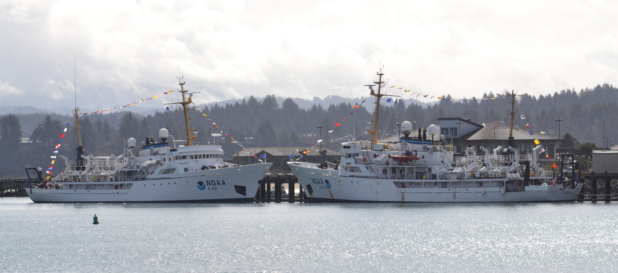 NOAA ships Rainier and Fairweather.