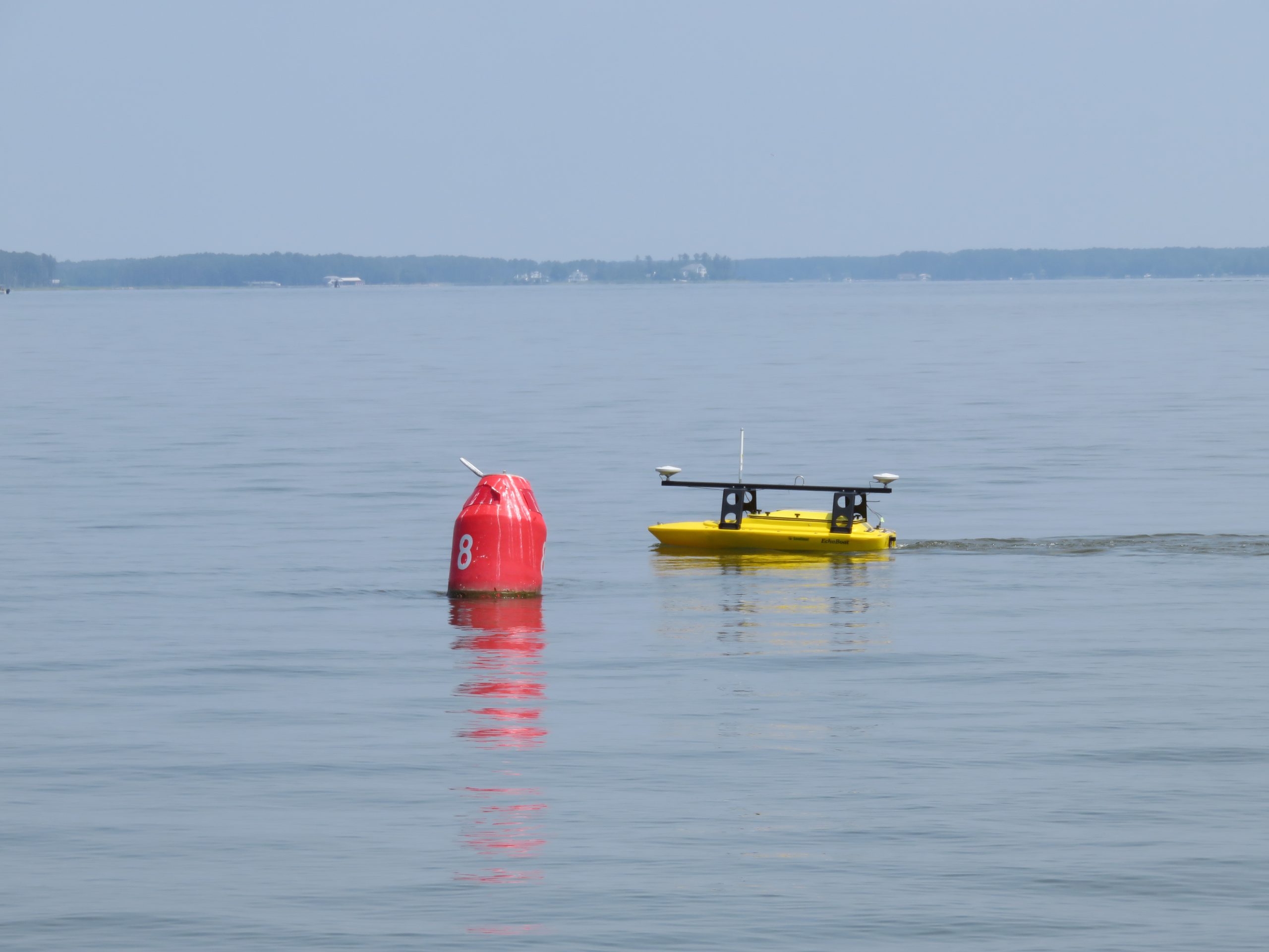 Echoboat ASV surveys in the Pocomoke River Channel to investigate possible shoaling.