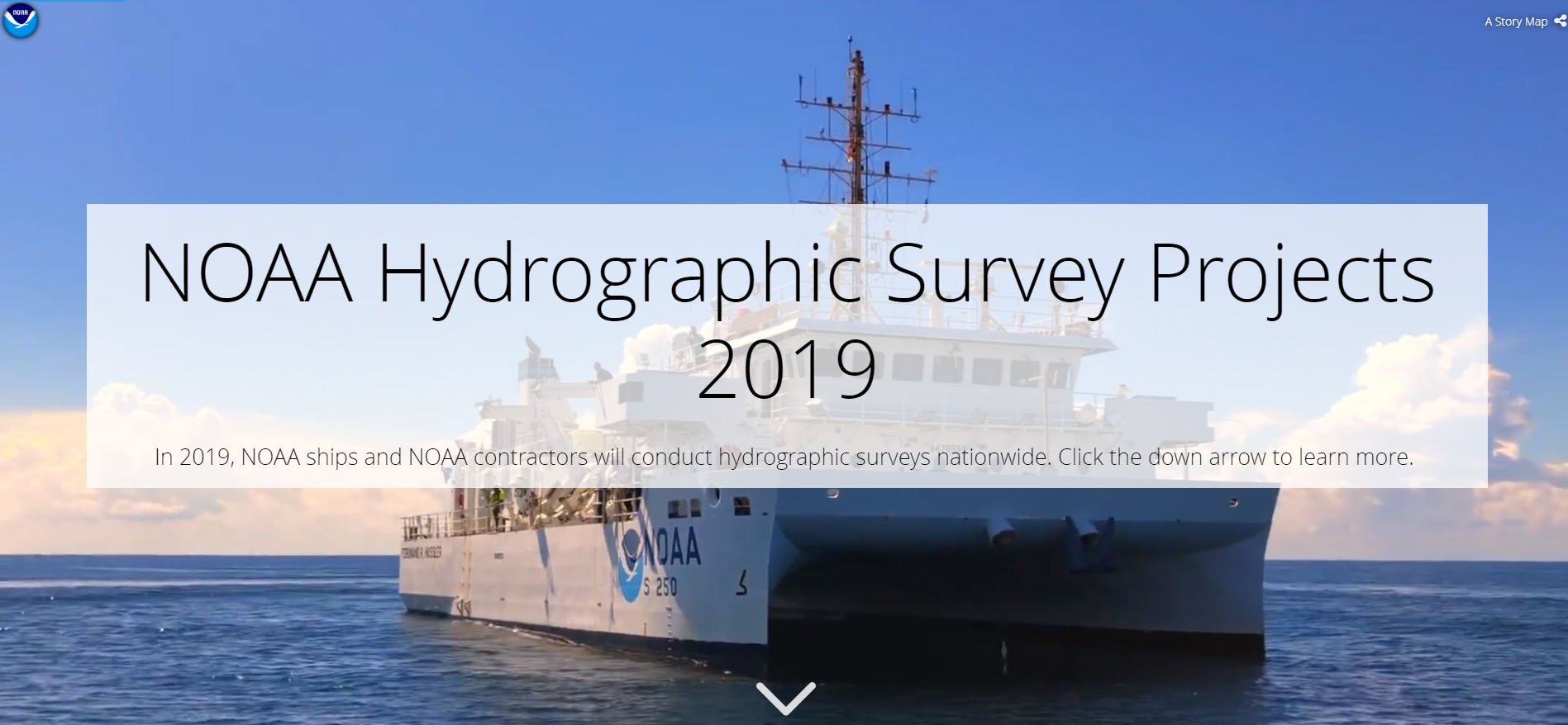 NOAA Hydrographic Survey Projects 2019 story map cover