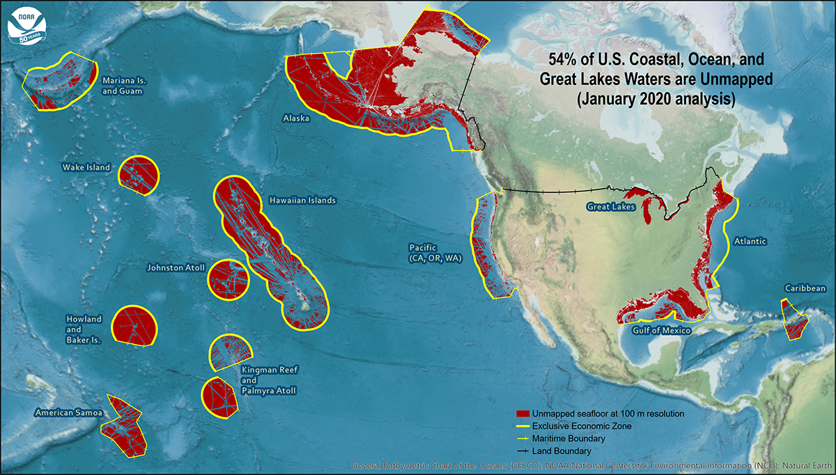 NOAA announces new progress report on mapping U.S. ocean, coastal, and