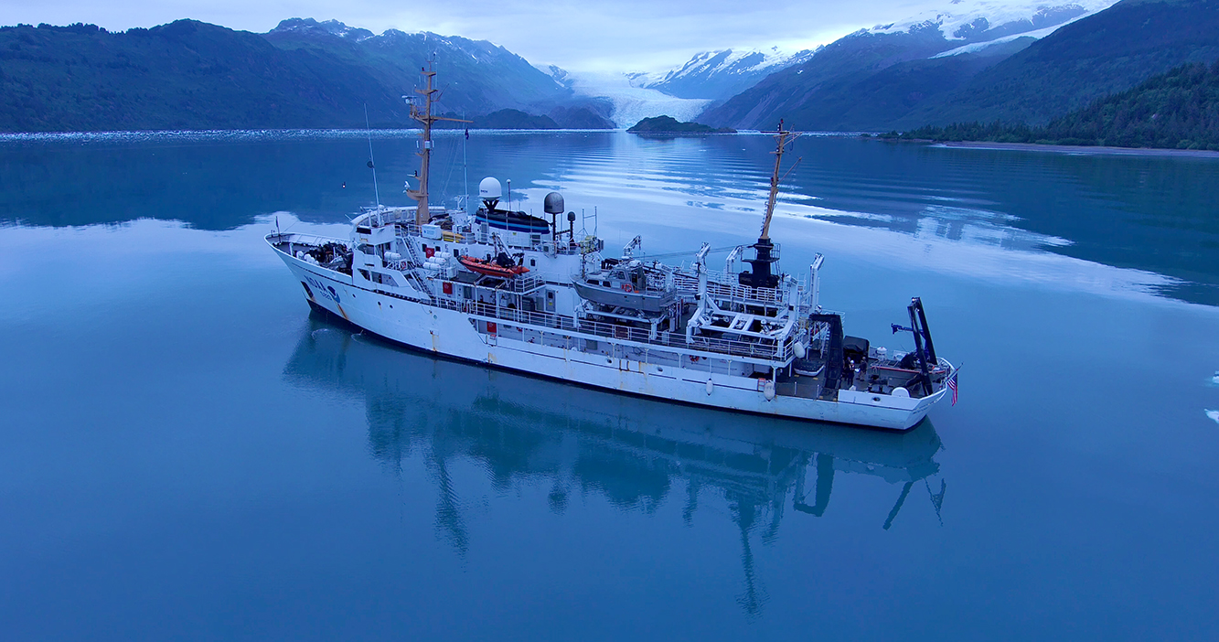 NOAA Ship Fairweather in College Fiord, Alaska