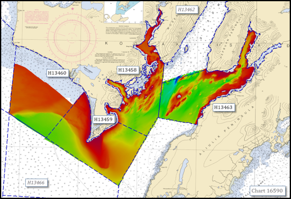 Bathymetric data acquired by NOAA Ship Fairweather.
