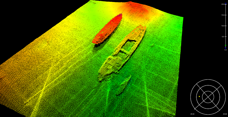 Image showing two wrecks laying side by side to the east of Yerba Buena Island.