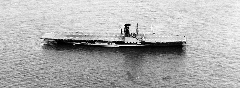 Aerial image of the USS Wolverine take in 1943.