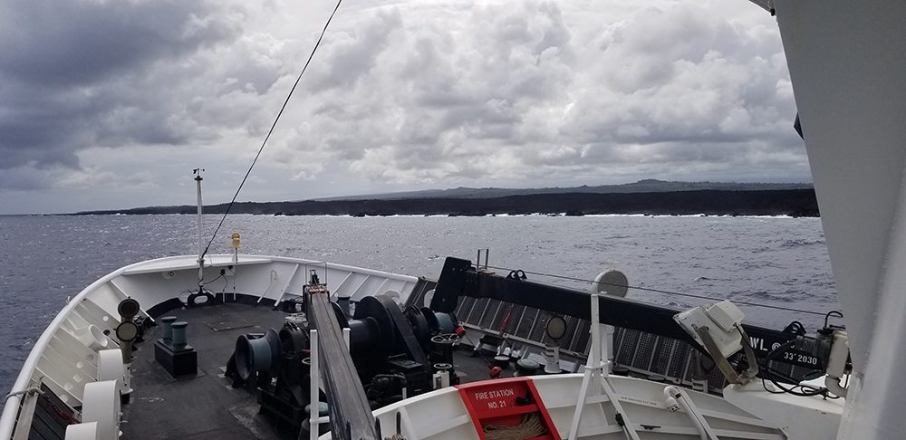 Rainier collects multibeam sonar data along Puna Coast on the Big Island of Hawaii.