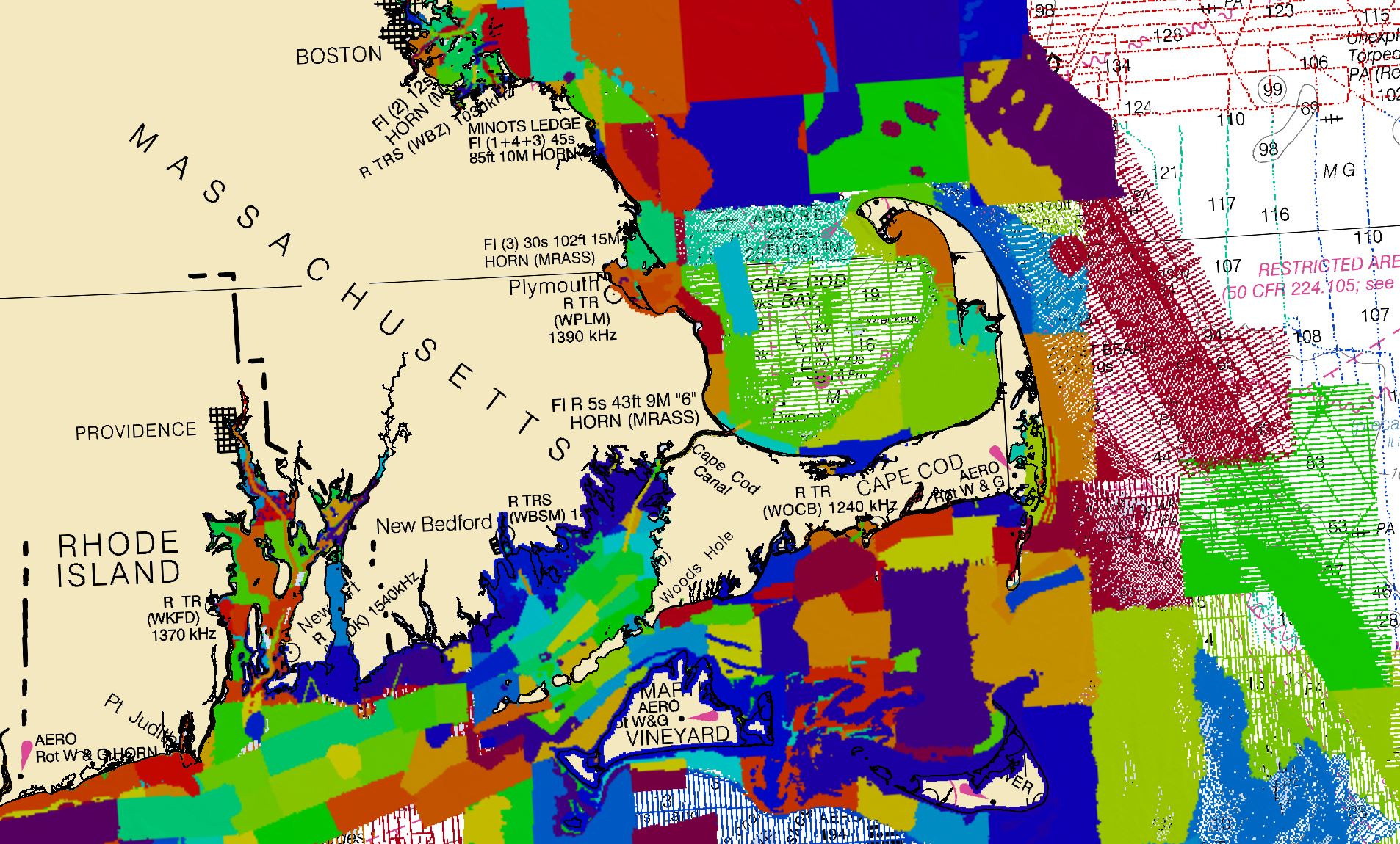 Bathymetric surveys that are included in the NBS.