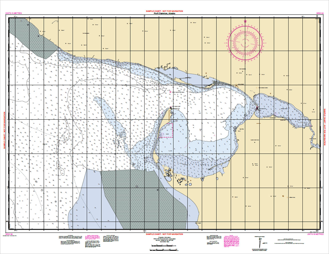 A 1:80,000 scale NOAA Custom Chart of Port Clarence, Alaska. 