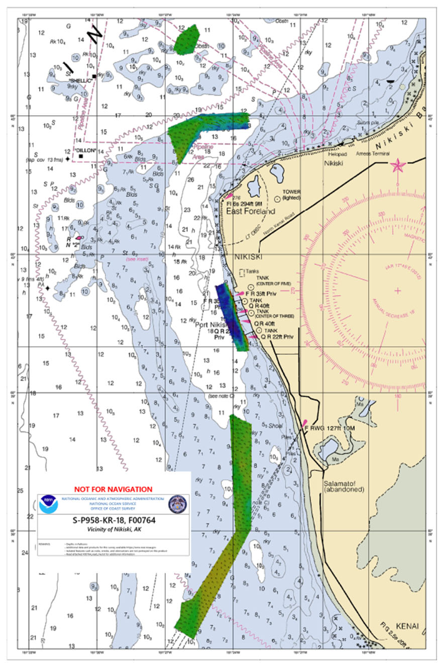 Multibeam data acquired by eTrac in the vicinity of Nikiski, Alaska.