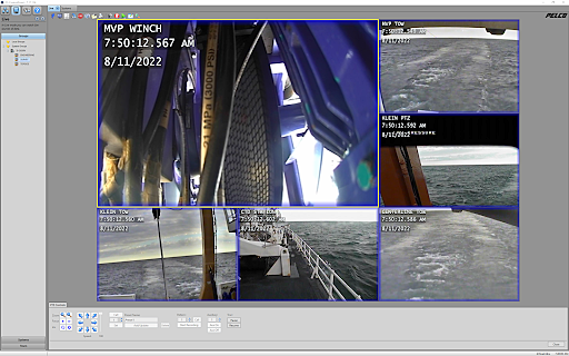 An image of the display used to monitor the moving vessel profiler aboard NOAA Ship Thomas Jefferson.