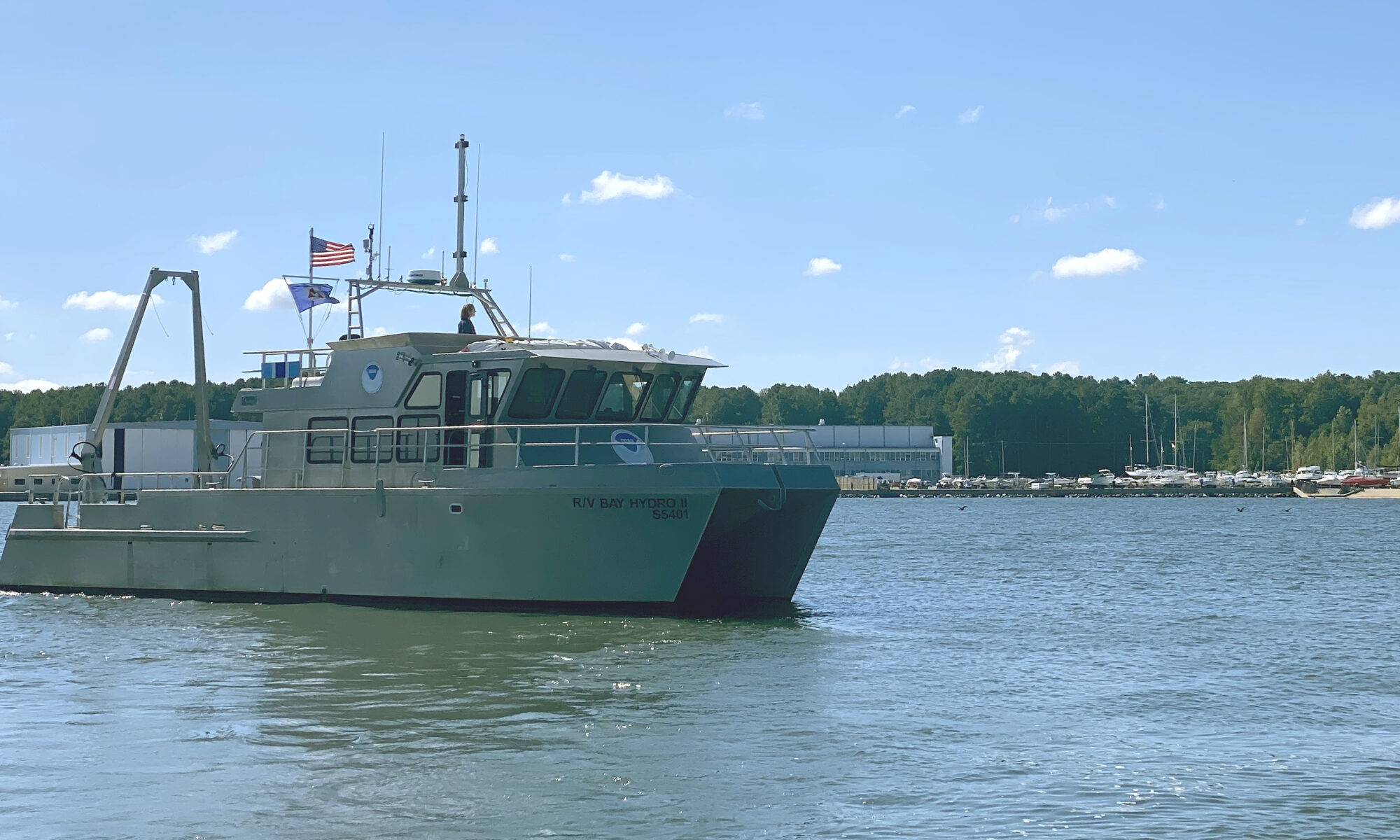 NOAA survey vessel Bay Hydro II in it's homeport at the Patuxent River Naval Air Station.