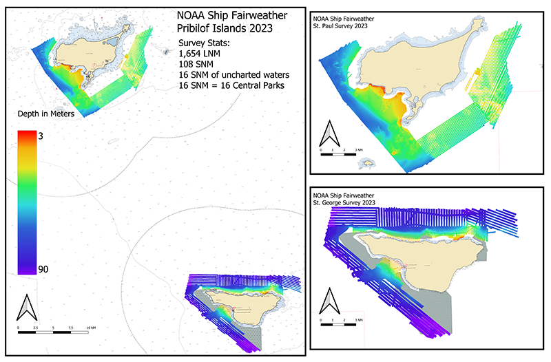 Extent of Fairweather's 2023 survey of the Pribilof Islands.